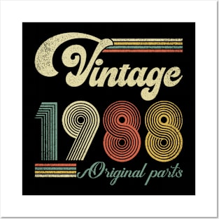 Retro Vintage 1988 Made In 1988 36 Years Old 36th Birthday Posters and Art